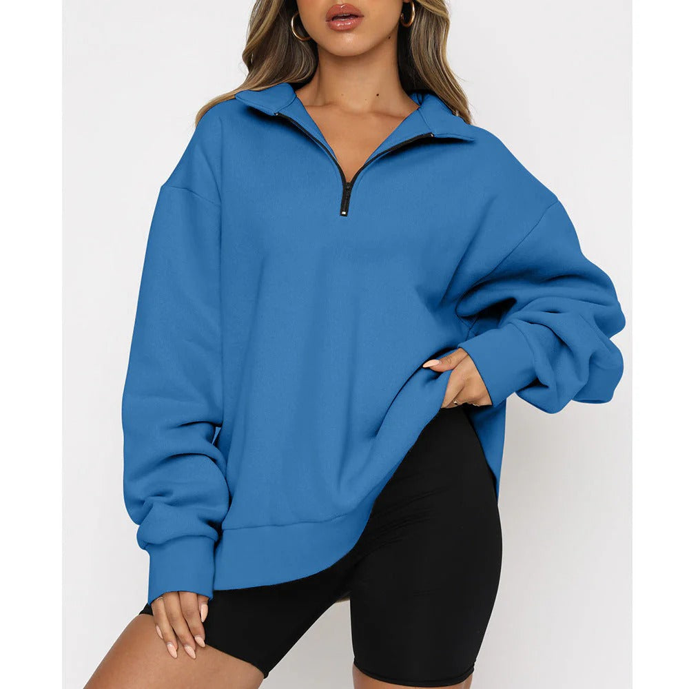 Lässiger Damen-Pullover mit Reißverschluss