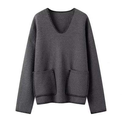 Pullover mit V-Ausschnitt für Damen