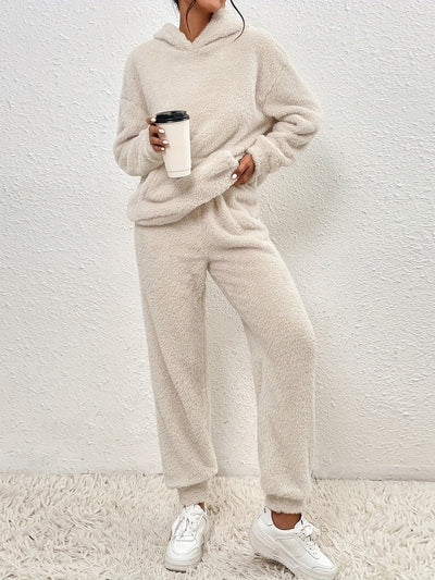 Yvarra | Stylischer Fleece Teddy-Zweiteiler Lounge Set