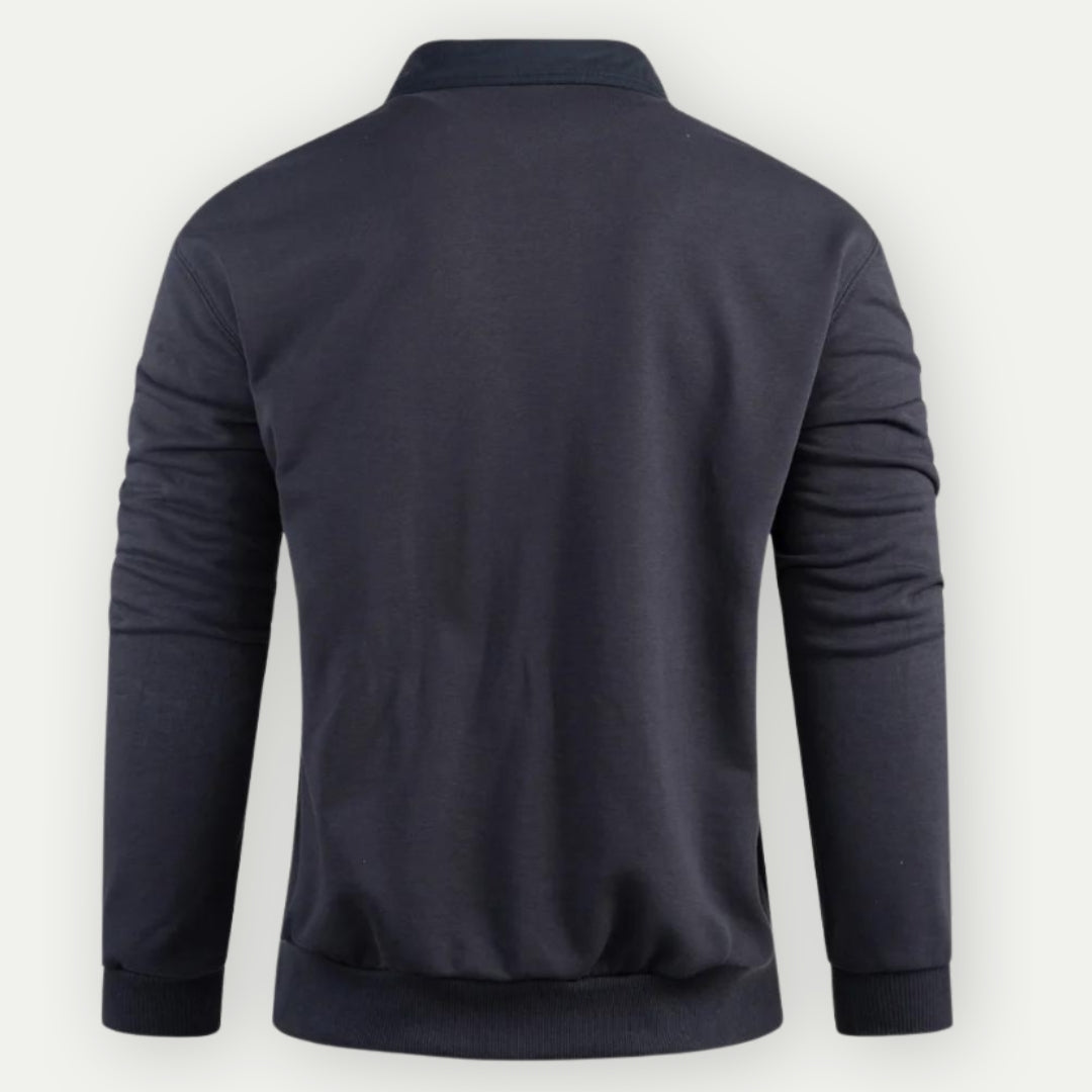 Klassisches Pullover-Sweatshirt mit Kragen für Herren