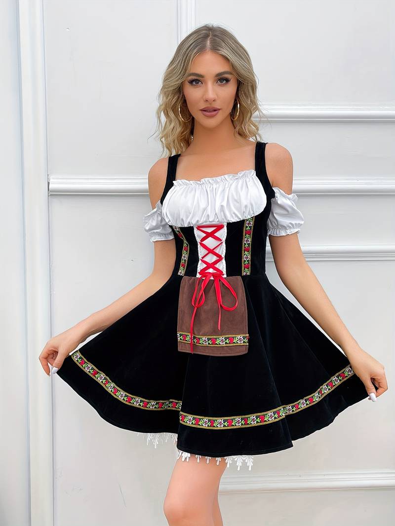 Damen-Dirndl für das Oktoberfest mit Off-Shoulder-Bluse