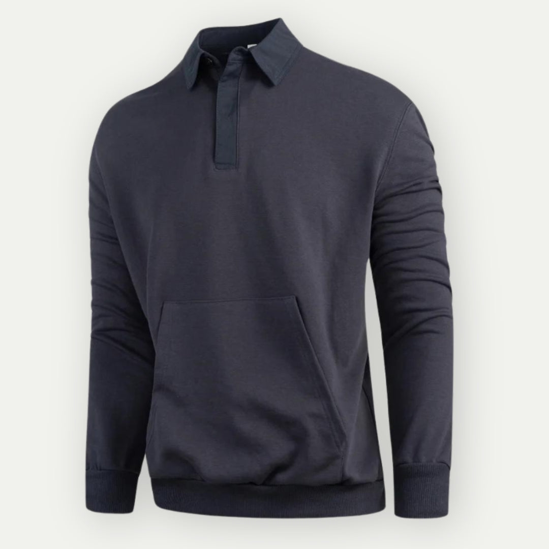 Klassisches Pullover-Sweatshirt mit Kragen für Herren