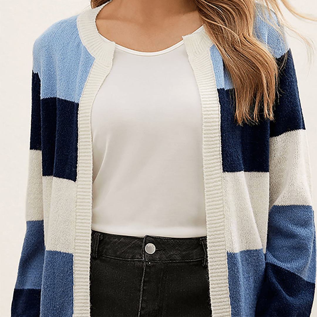 Modern gestreifte Strickjacke für Damen