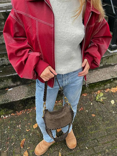 Rupert | Rote Vintage-Lederjacke für Damen