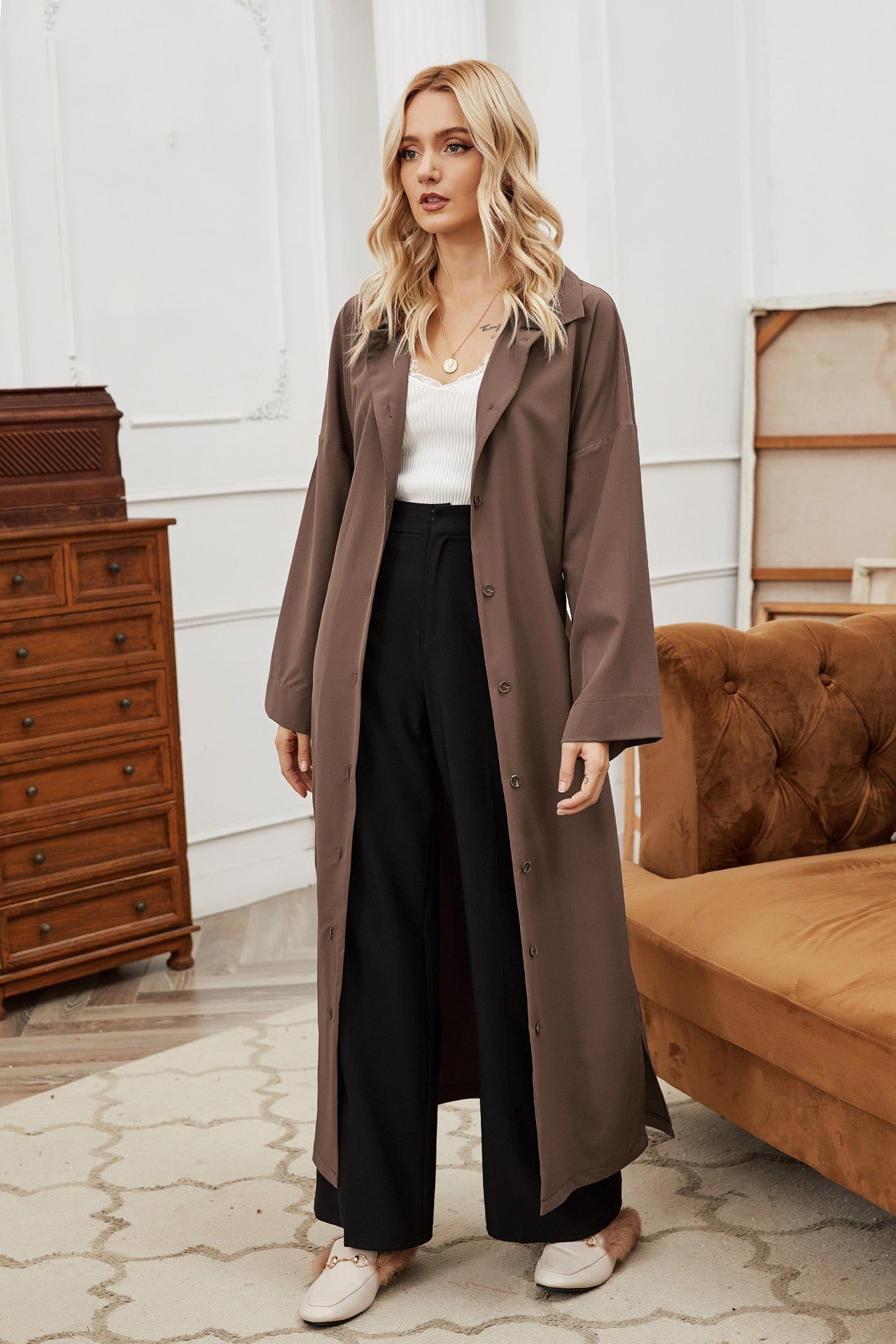 Langer Trenchcoat für Damen