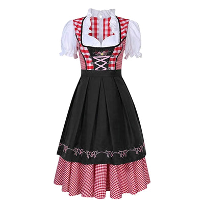 Kariertes Dirndl Oktoberfestkleid für Damen