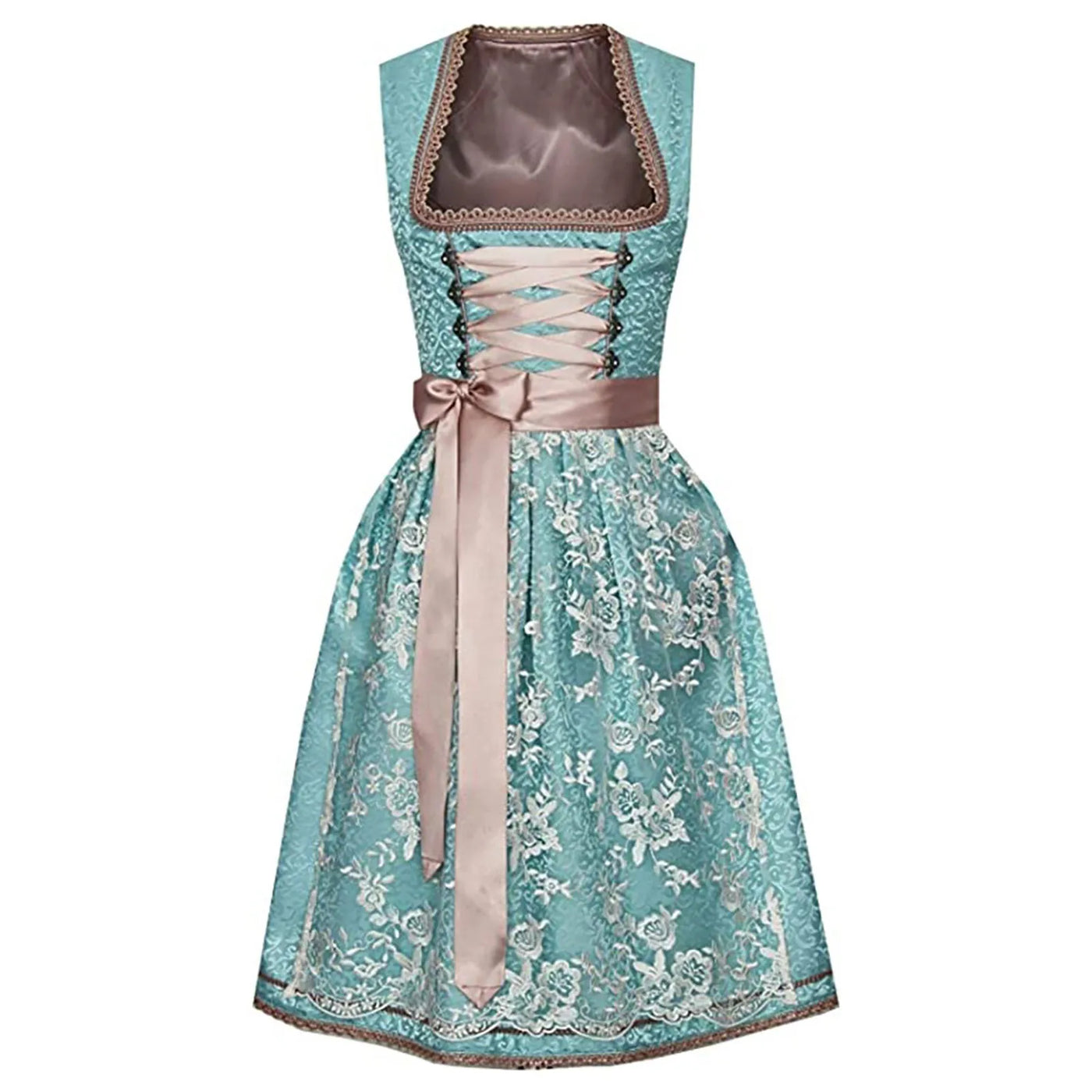 Oktoberfest Dirndl Kleid ohne Ärmel für Damen