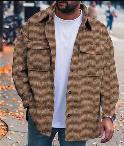 Überhemd - Button-Up - Brusttaschen - Herrenhemd - Hemdjacke