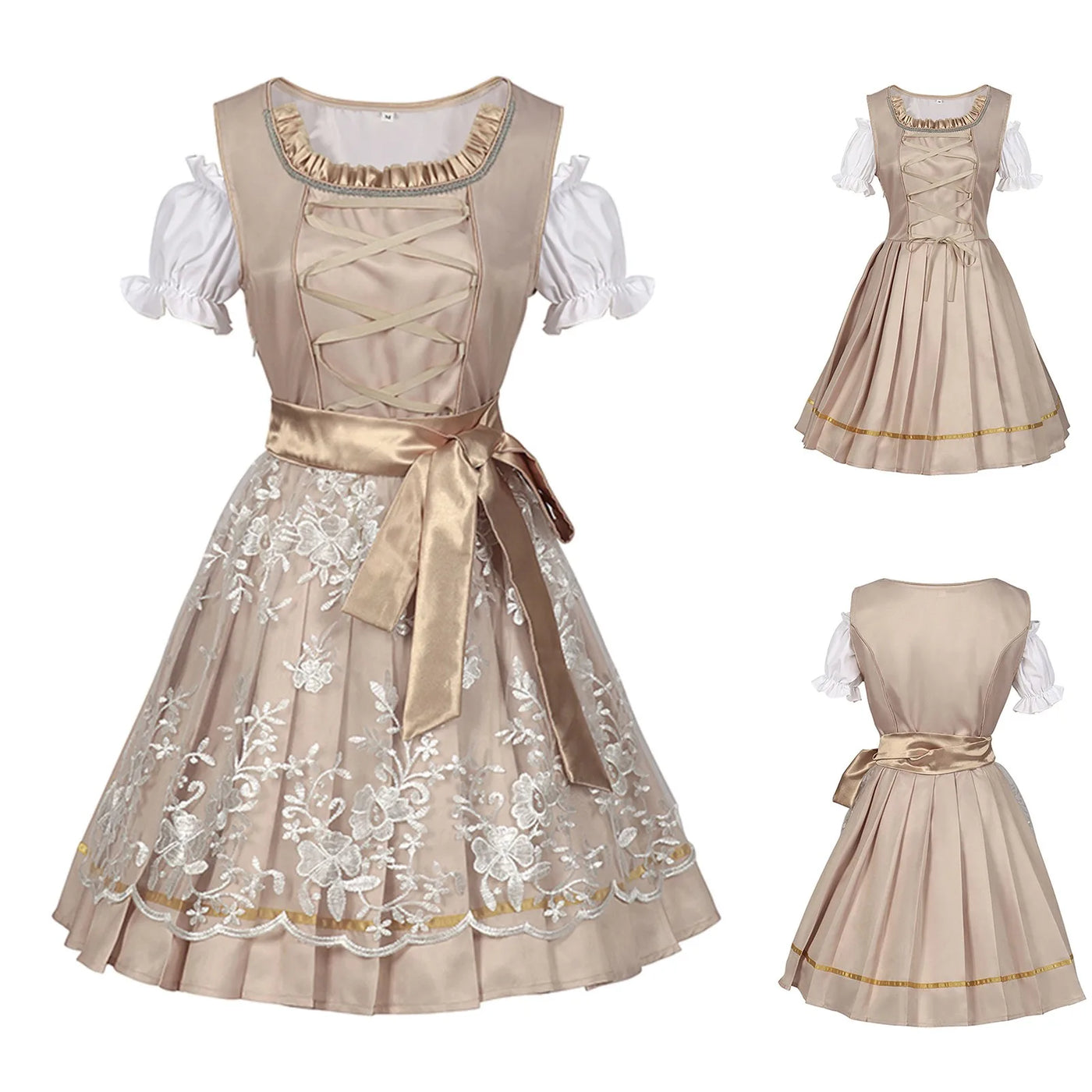 Damen Oktoberfest Dirndl Schulterfreies Kleid