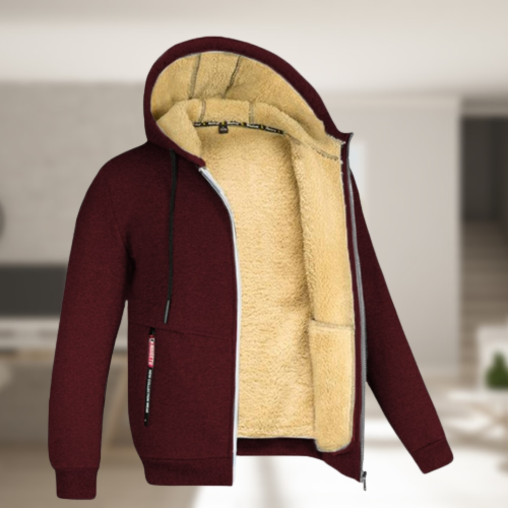 Carie | Lässige Herren Winterjacke mit Kapuze und Fleece