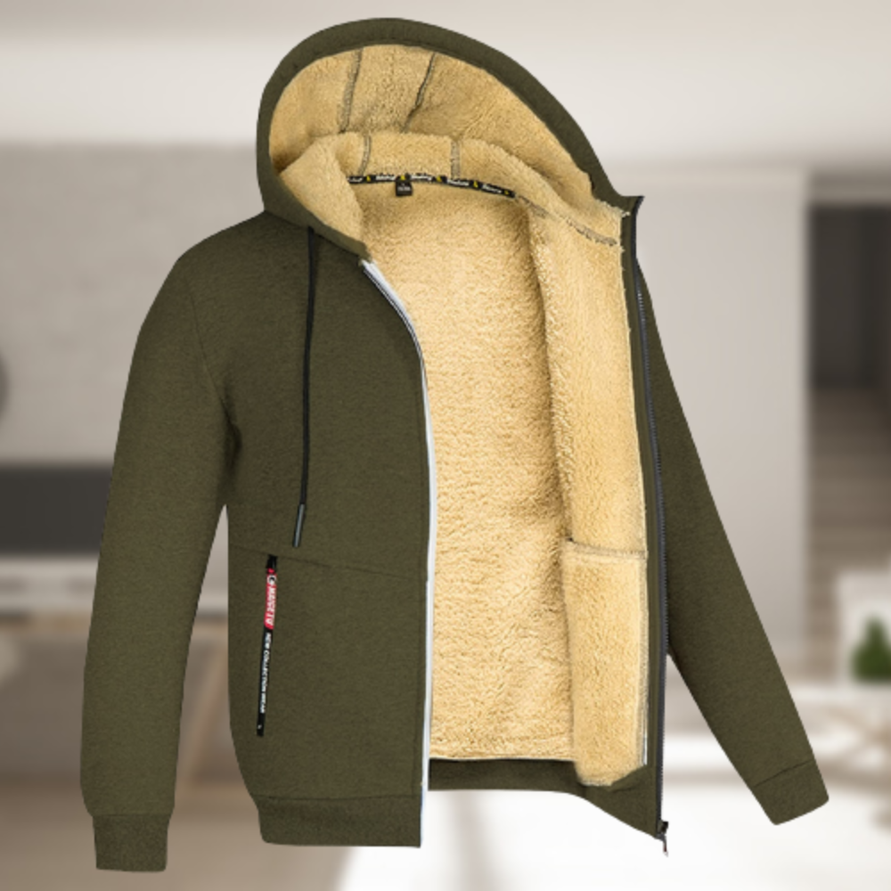 Carie | Lässige Herren Winterjacke mit Kapuze und Fleece