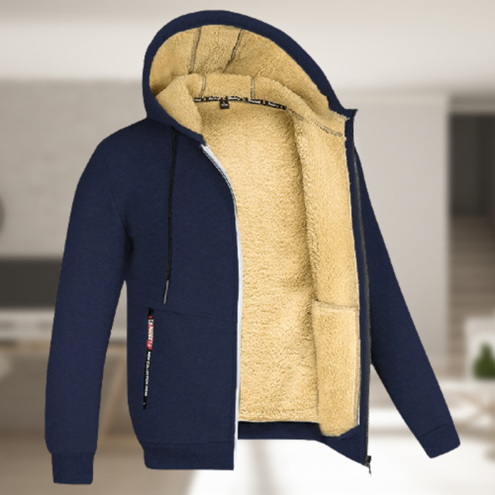 Carie | Lässige Herren Winterjacke mit Kapuze und Fleece