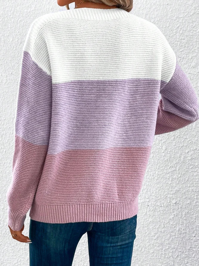 Brialyn | Block-Pullover in Violett für Frauen