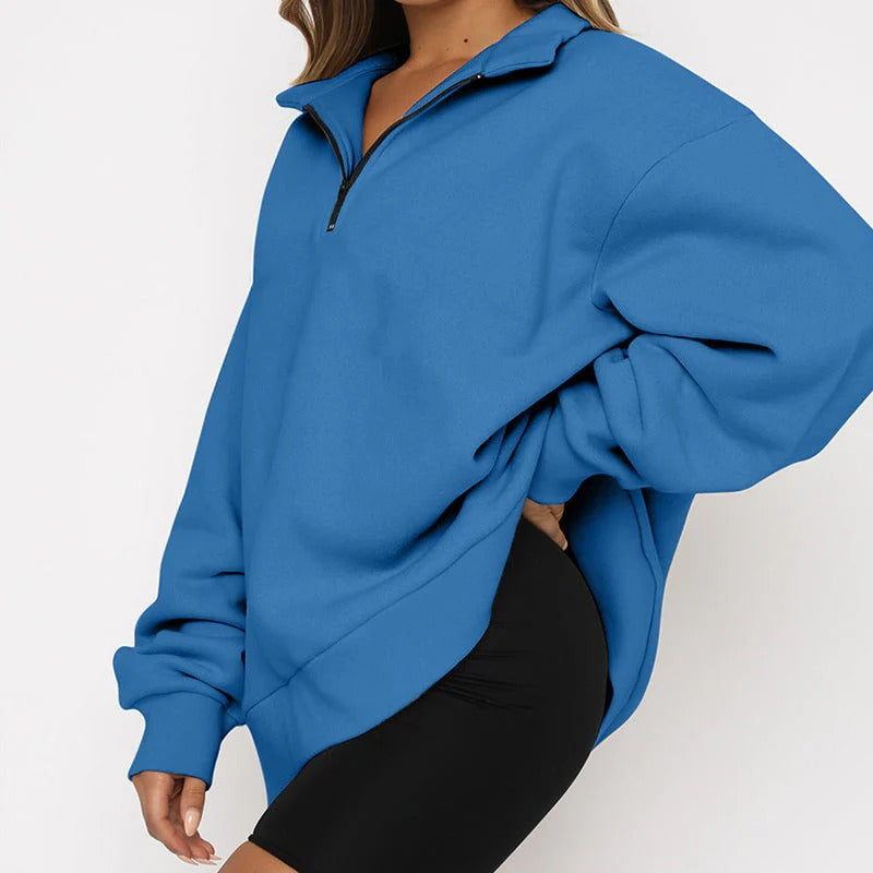 Lässiger Damen-Pullover mit Reißverschluss