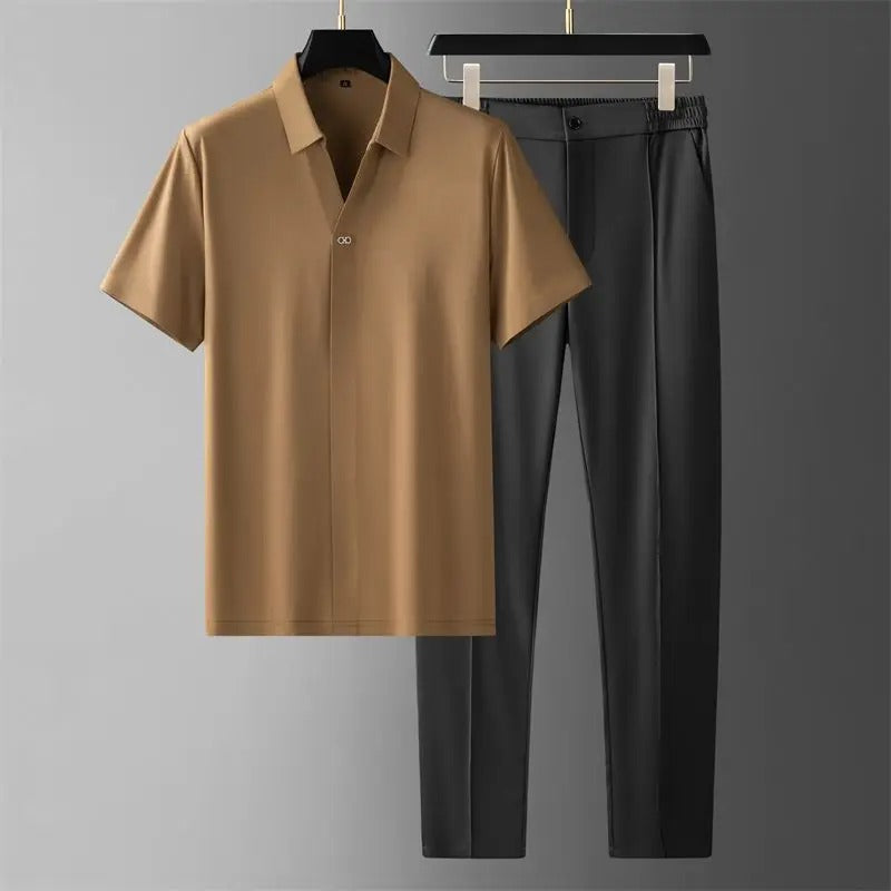 Ricardo - Luxus-Herren-Stretch-Poloshirt & Hose Set