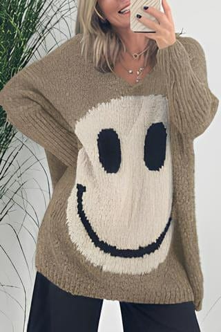 Smiley-Pullover für Damen