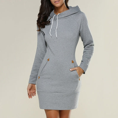 Barina | Lässiges, knielanges Hoodie-Kleid