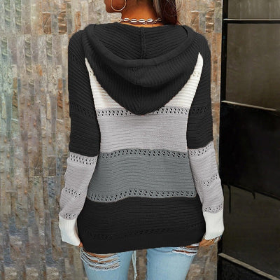 Damen-Pullover mit Kapuze und Spitze