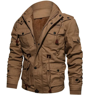 Chase | Herren Winter Taktische Jacke mit Kapuze, Plüsch Verdickter Mantel